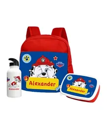 Essmak Paw Patrol Marshall Personalized Backpack Set Red - 11 Inches