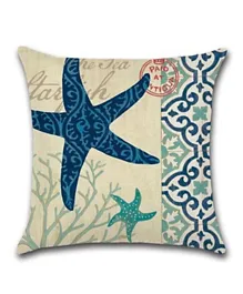Rishahome Star Fish Printed Cushion Cover