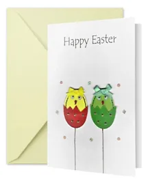 FLGT Hand Crafted Card Happy Easter with White Envelope - Multicolor