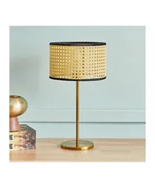 HomeBox Novalie Metal Table Lamp With Rattan Shade