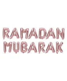 Eid Party Rose Gold Ramadan Mubarak Foil Letter Balloons - Pack of 2