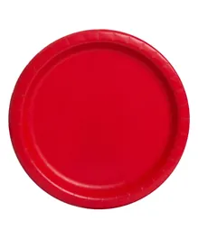 صحون يونيك دائرية باللون الأحمر الياقوتي - 8 قطع