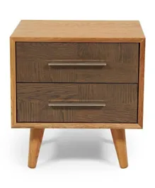 PAN Home Hamilton Nightstand With 2 Drawers Solid Oak - Natural And Gray