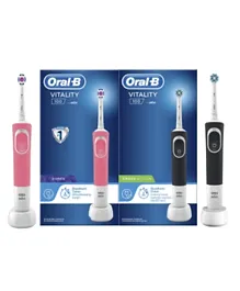Oral-B Vitality 100 Cross Action Rechargeable Toothbrush - Black & Pink