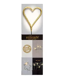 Wondercandle Heart Gold Chromo Sparkler Candle