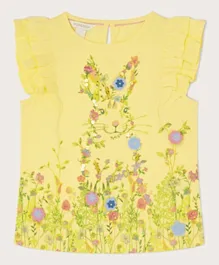 Monsoon Children Embellished Bunny Top - Yellow