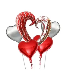 Highlands Heart Shape Foil Balloons for Valentine’s Day - 5 Pieces