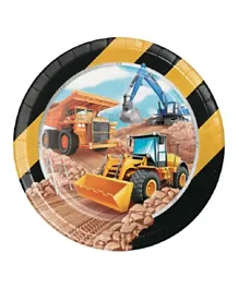 Creative Converting Big Dig Construction Dinner Plate Pack of 8 - 22 cm