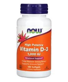 Now Foods Vitamin D-3 1000iu Dietary Supplement - 180 Softgels