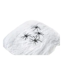 Mad Toys Spider Web with Black Spiders Halloween Accessory - White