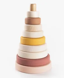 SABO Concept  Wooden Toy Ring Stacker Light Pink - Multicolor