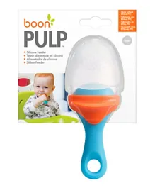Boon Pulp Silicone Feeder - Orange and Blue