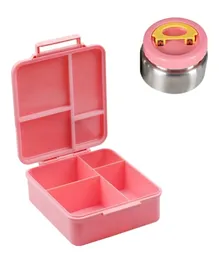 Eazy Kids Jumbo Bento Lunch Box with Insulated Jar - Pink