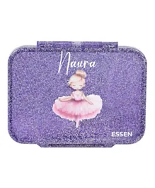 Essen Personalized Tritan Bento Lunch Box – Purple Glitter Ballerina