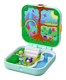 Polly Pocket Flutterterrific Forest Hidden Hideouts Compact with Micro Doll & Accessories - Multicoloured