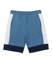 Lyle & Scott Cotton Cut & Sew Eagle Embroidered Shorts - Blue