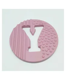 One.Chew.Three - Alphabet Chews Silicone Letter Teething Disc Y - Pink