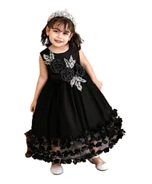 فستان توتو بيبكلو مزين بالدانتيل والترتر - أسود