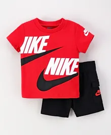 Nike B NSW HBR Tee with Cargo Shorts Set - Red