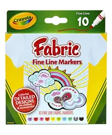 Crayola 10 Fine Line Fabric Markers