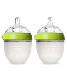 Comotomo Silicone Natural Feel Baby Bottles Pack of 2 Green - 150 ml