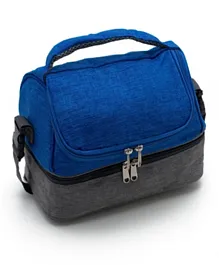 Bamboo Bark Kids Double Layer Lunch Bag - Blue & Grey
