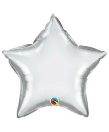 Qualatex Chrome Star Plain Foil Balloon Silver - 50.8cm