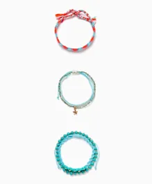 Zippy Beaded Bracelets For Girls Light Blue - Pack Of 5