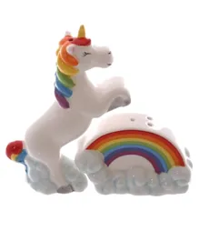 Puckator Unicorn On Rainbow Salt And Pepper Set - Multicolor