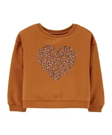 Carter's Leopard Heart Sweatshirt - Brown
