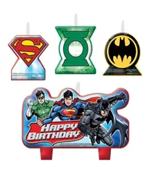Party Centre Justice League Birthday Candle Set Assorted Sizes Set - Pack of 4