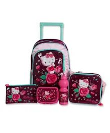 Sanrio Hello Kitty Floral 5 In 1 Trolley Backpack Set - 16 Inches
