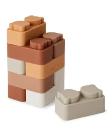 Nuuroo Pile Silicone Building Bricks Brown Mix - 10 Pieces