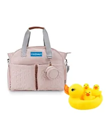 Star Babies Diaper Bag with Pacifier Pouch and Rubber Duck Toys - Pink