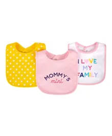 Hudson Childrenswear Cotton Terry Bibs Mommys Mini Pink - 3 Pieces