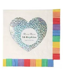 Meri Meri Rainbow Fringe Small Napkins - Pack of 16