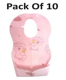Cute 'n' Cuddle Disposable Bibs Pink - Pack of 10