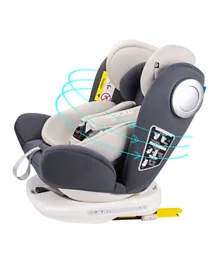 Moon Gyro Baby Car Seat for Child Group 0+/1/2/3 (0-36 kg/0-12 Year) ISOFIX + Top Tether Rotation 360° - Grey