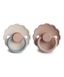 FRIGG Daisy Latex Baby Pacifier 2-Pack Blush/Cotton Candy - Size 2