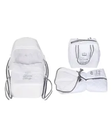Little Angel Baby Carry Cot With Sleeping & Diaper Bag - White/Grey