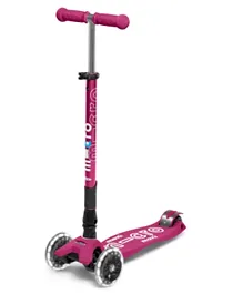 Micro Maxi Deluxe Foldable Scooter with LED Wheels - Berry Red