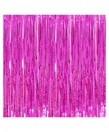 Highland Metallic Foil Fringe Curtain - Pink