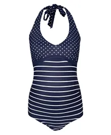 JoJo Maman Bebe Halterneck Swimsuit - Navy Blue