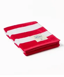 Zippy Striped The Perfect Beach Towel For Girls - Red & White