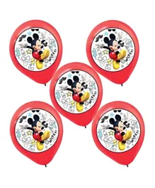 Party Centre Disney Mickey On The Go Printed Latex Balloon Pack of 5 - Height 30.48 cm