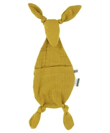 Les Reves d'Anais by Trixie Kangaroo Pacifier Holder Comforter - Organic Cotton, 0-24m, Bliss Mustard