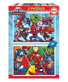 Educa Marvel Super Heroes Adventures Puzzle Set Pack of 2 - 40 Pieces