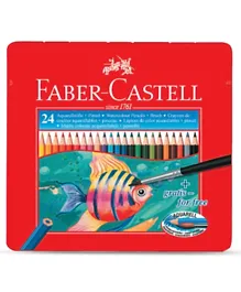 مجموعة أقلام ألوان مائية من فابر كاستل - 24 لونًا
