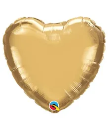 Qualatex Chrome 18 Inches Heart Plain Foil Balloon- Golden