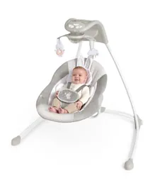 Ingenuity InLighten Cradling Swing Twinkle Tails – Soothing Baby Swing with Smartphone Connectivity, 180° Rotation, 6 Speeds, Safety Harness